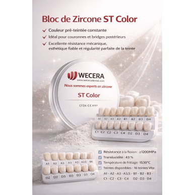 zircone dentaire ST Color pré-teinté (pre-shaded)