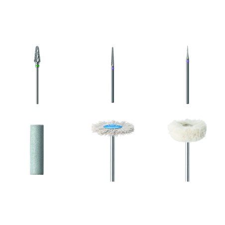 Kit finition & polissage NTI — 6 instruments laboratoire dentaire