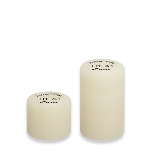 Lingotins de céramique pressée Amber Press HASS R10 et R20 en disilicate de lithium, teinte HT A1