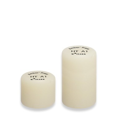 Lingotins de céramique pressée Amber Press HASS R10 et R20 en disilicate de lithium, teinte HT A1