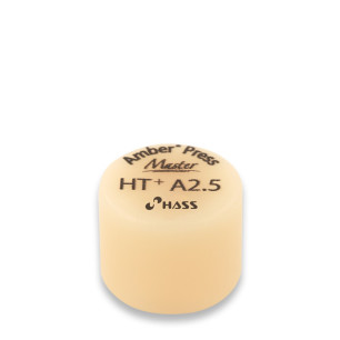 Lingotin de céramique pressée Amber Press Master HASS HT+ A2.5 en disilicate de lithium
