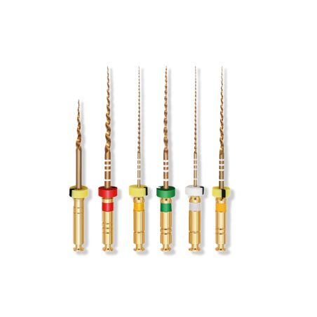 Limes MG3 NiTi rotatives endodontiques séquence 3 instruments — stoppers colorés système DPE006