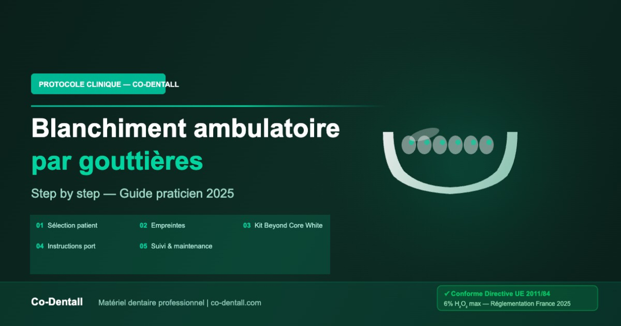 Blanchiment ambulatoire par gouttières : protocole complet step by step pour le praticien