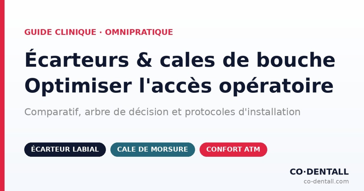 Écarteur dentaire, cale de bouche ou ouvre-bouche : comment optimiser l'accès au champ opératoire ?