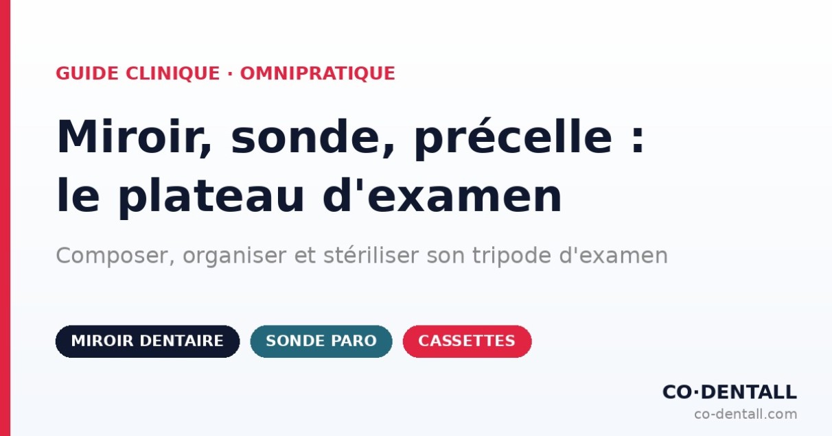 Miroir, sonde, précelle : bien composer et entretenir son plateau d'examen dentaire