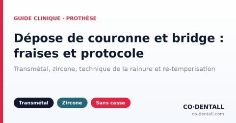 Dépose de couronne et de bridge : fraises, protocole et erreurs à éviter