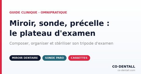 Miroir, sonde, précelle : bien composer et entretenir son plateau d'examen dentaire
