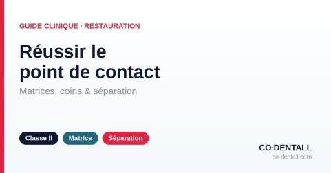 Réussir le point de contact en composite postérieur : matrices sectorielles, coins et cales