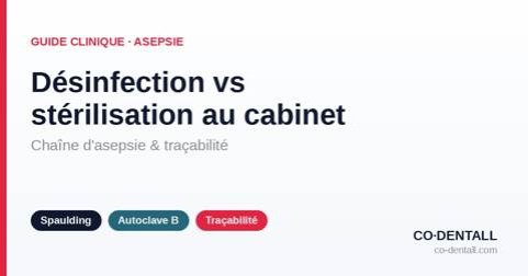 Désinfection vs stérilisation au cabinet dentaire : différences, protocole et chaîne d'asepsie