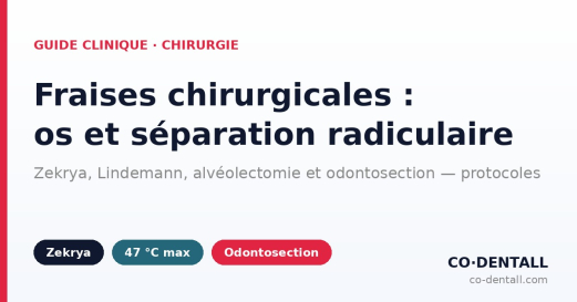 Fraises chirurgicales : dégagement osseux, section coronaire et séparation radiculaire